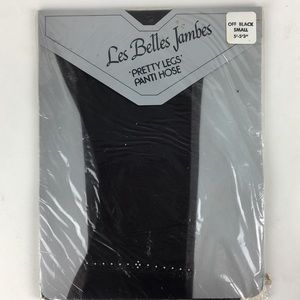Vintage Les Belles Jambes Nylons Jeweled Black S